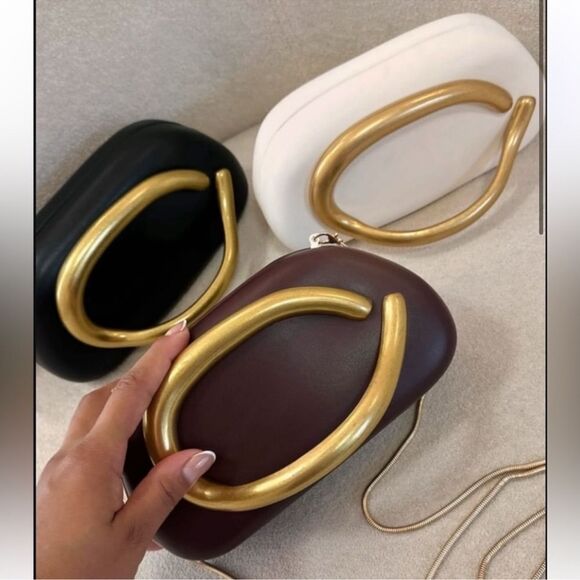 Zara Handbags - ZARA GOLD CLASP BOX BAG